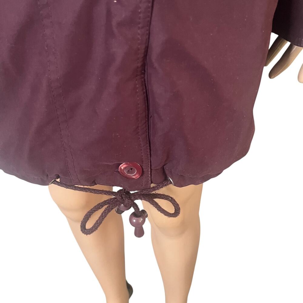 Hunt Club Parka Coat Women’s Small Maroon Faux Fur Hood Drawstring Waist Winter - Picture 11 of 15
